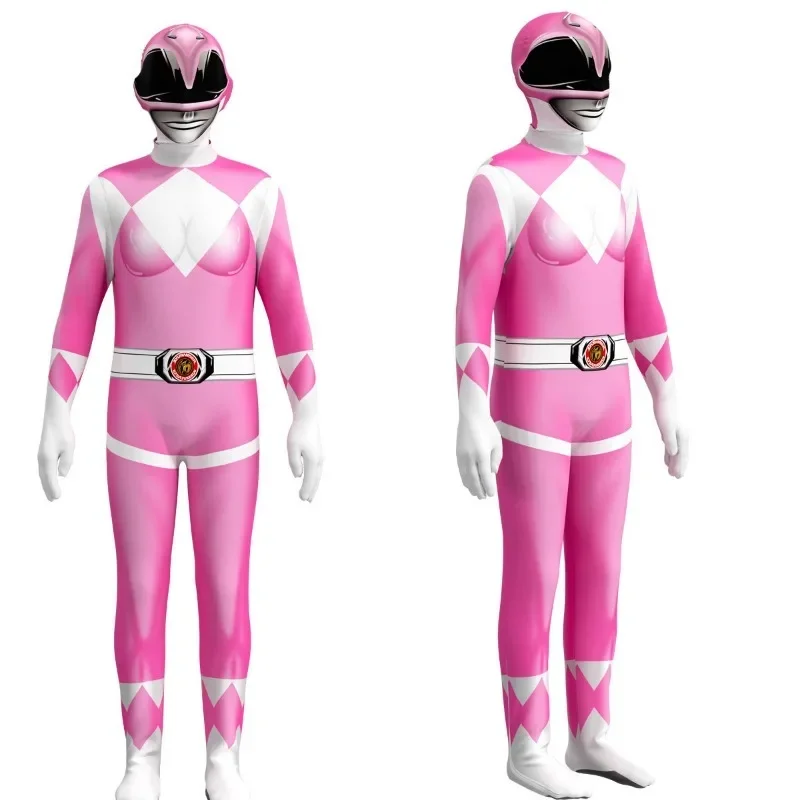 Fantasia Power Range Kostuum Samurai Cosplay Kostuum Volwassen Kids Morpher Machtige Morphin Masker Jumpsuit Zentai Pak Halloween