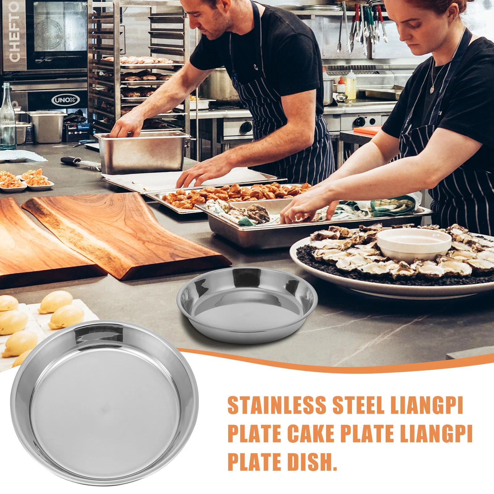 

4 Pcs Cold Cake Plate Appetizer Plates Stainless Food Steel Silver Serving