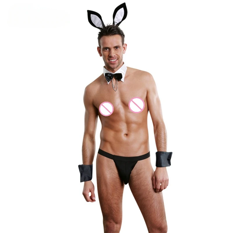 

Role Play Rabbit Man Uniform Mens Waiter Cosplay Costume Sexy Server Lingerie Set Gay Bar Nightclub Stage Performance Outfit