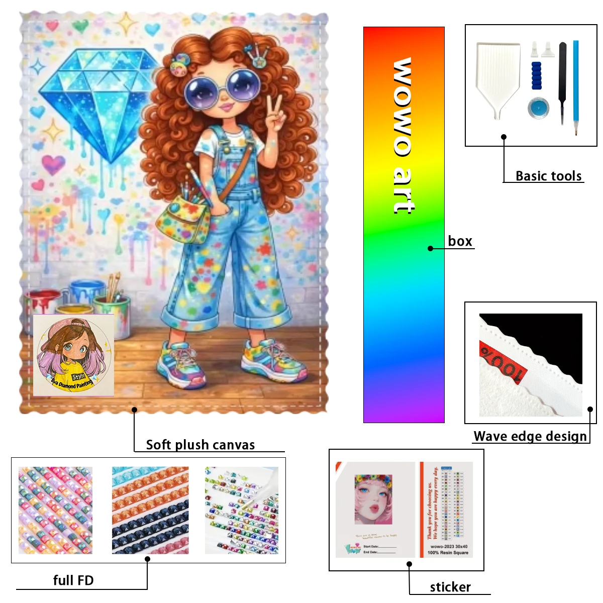 

【eva Diamond Art】Tomar una foto con el cuadro de diama 100% resin FD+ab+yg Diamond Stamping Kit Perfect Masterpiece worth Buying