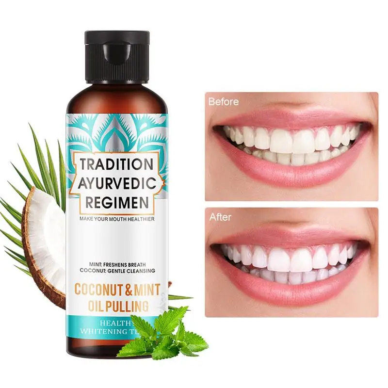 

Coconut Oil Mouthwash Fresher Breath Oral Care Alcohol-free Teeth Whitening Fresh Oral Breath Tongue Scraper Mouth Health Care