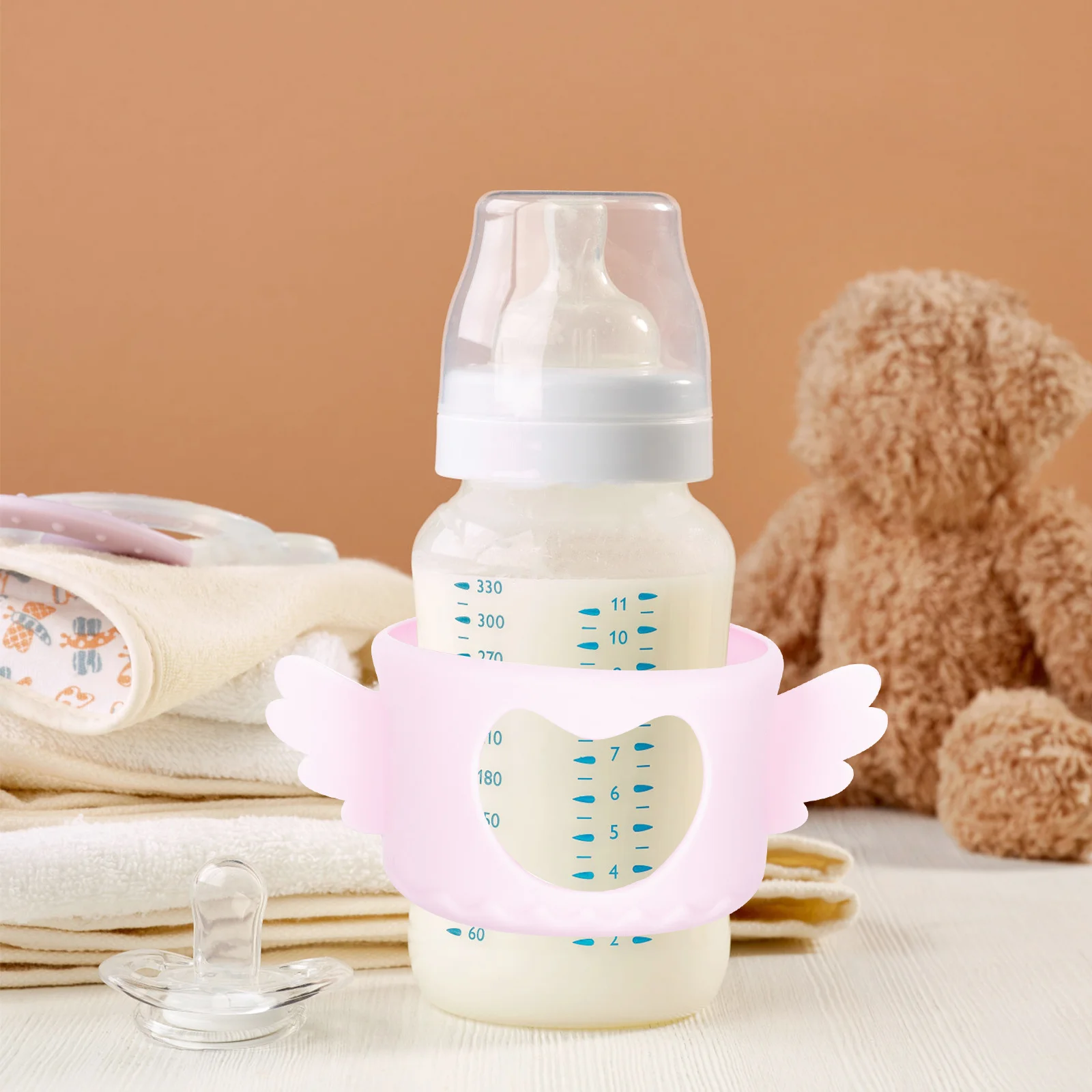 

Силиконовый чехол для детской бутылочки, стеклянный чехол для детской бутылочки, простой минималистичный дизайн, нескользящий защитный чехол для бутылочек для кормления