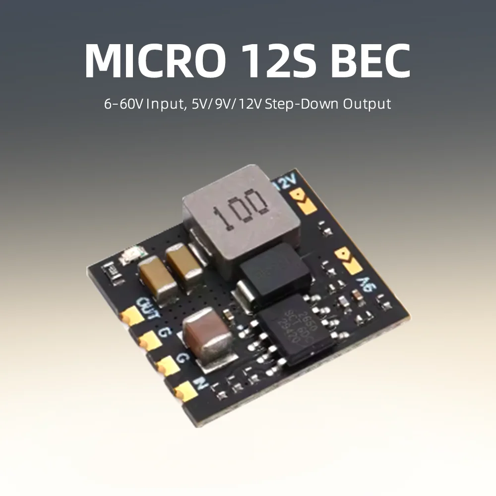 Micro BEC 12S 6-60V to 5V 9V 12V Adjustable Step Down Regulator Module Compatible with MATEK MBEC12S for FPV Drone DIY Parts