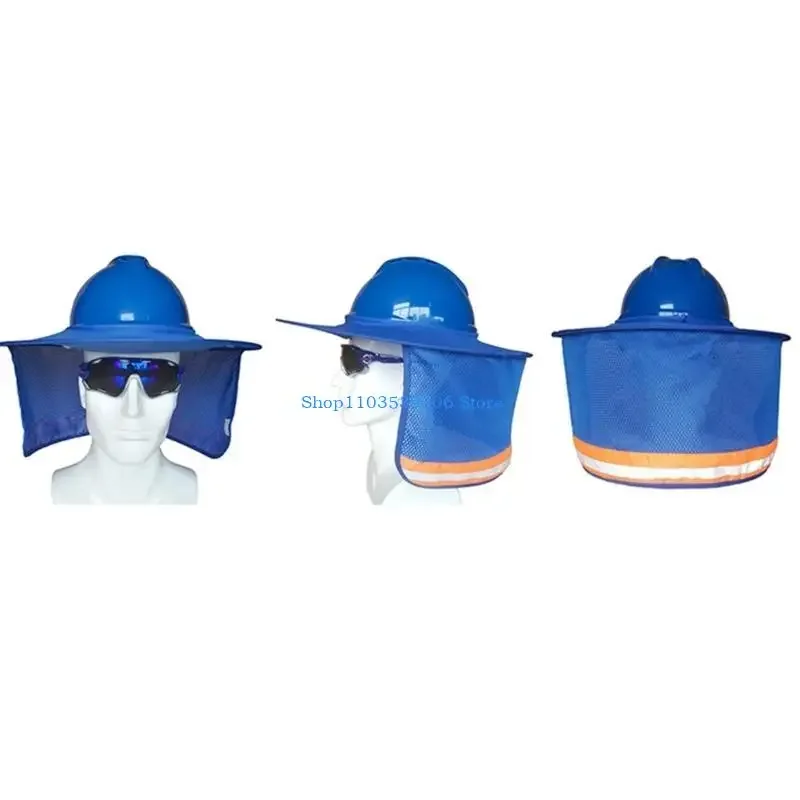 

400A Breathable Reflective Stripe Work Hat& Neck Bib Set Adult Cycling Hiking Hat