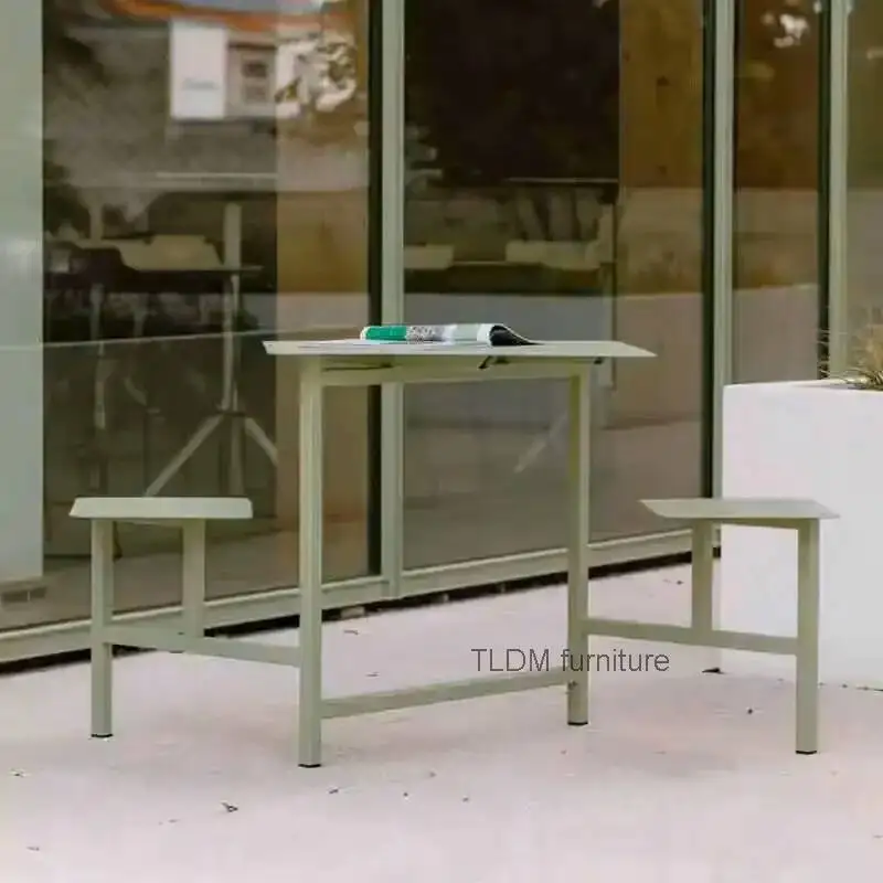 Park Outdoor and Aluminum Chairs Set Alloy Courtyard Tables Garden Chairs Cafe Tables Leisure Integrated and Tables and Chairs