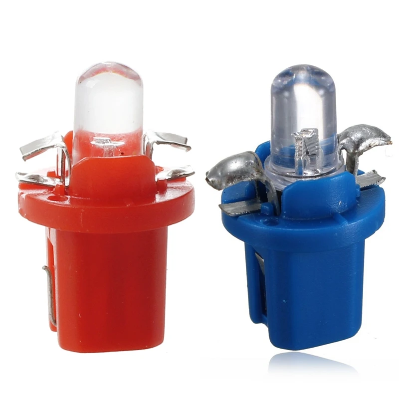 20 Pcs LED Counter Dashboard B8 BULB - 5 D T5 With Support TUNING Auto Car Light Red & Blue