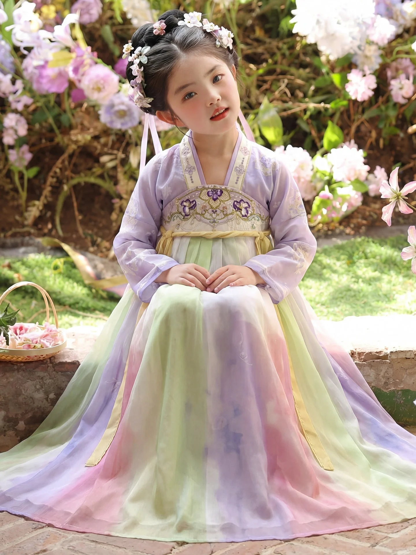 spring-new-arrival-ancient-chinese-style-girls-dress-fairy-tale-little-princess-traditional-costume-children's-skirt
