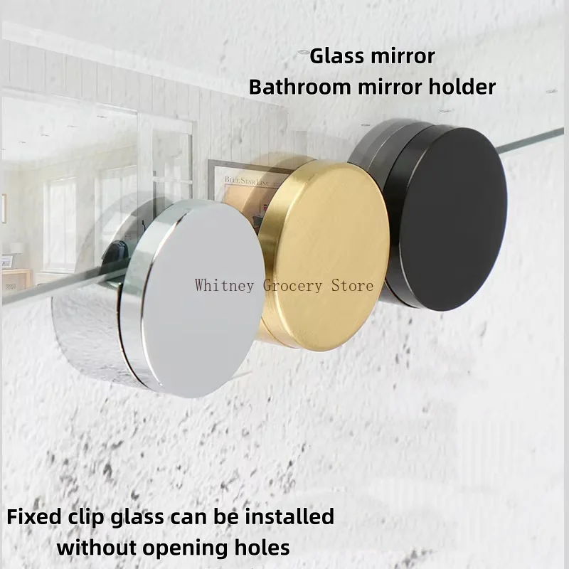 Glass Mirror Brass Clip Fixed Support Bathroom Mirror Holder Black Gold Bright for Glass 5mm-10mm Strong Not Rusty