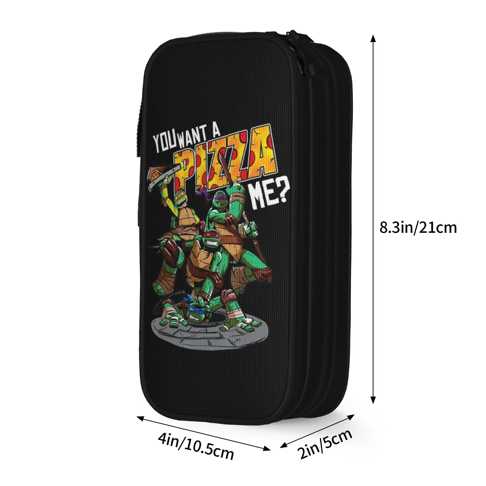 Cute TMNT T-Turtles Pizza Lover Pencil Case Classic  Pen Holder Bags Student Large Storage School Supplies Cosmetic Pencil Box