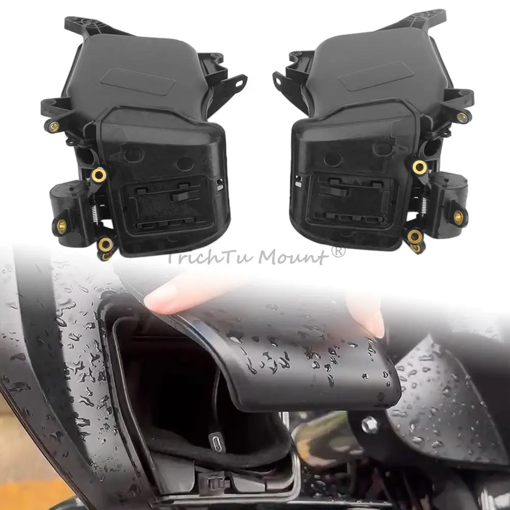 

For Harley Road Glide 2023-2025 Models Universal Black ABS Motorcycle Fairing Storage Glove Box with Felt Liner car accessories