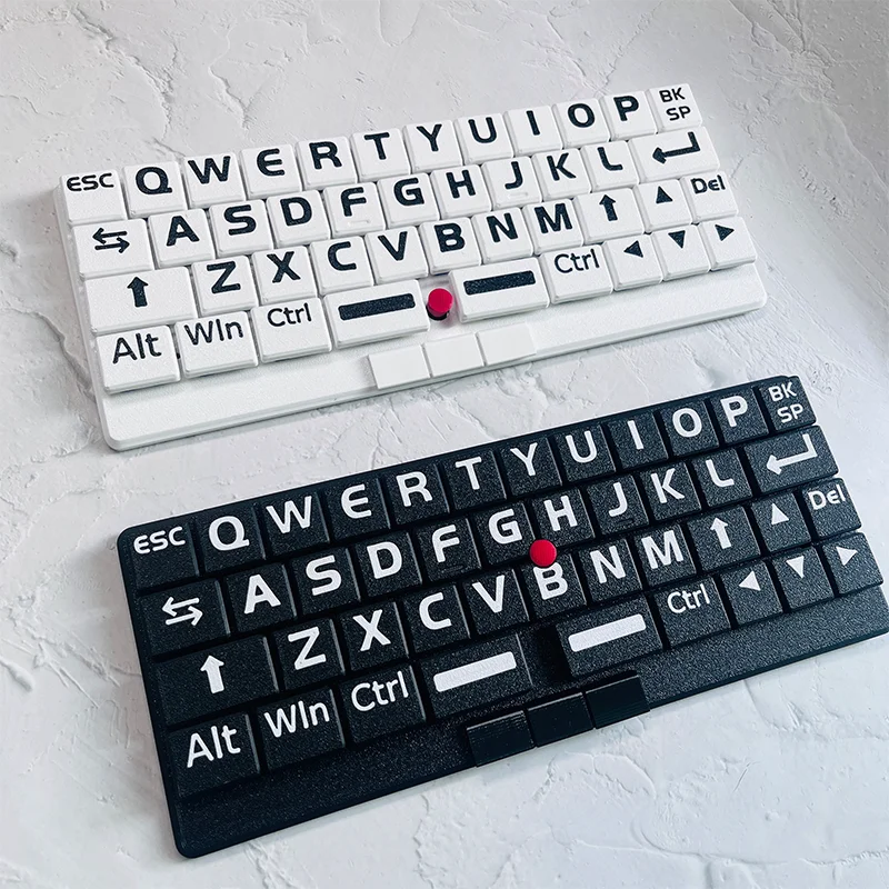 SS40 Wired Low Profile Mechanical Keyboard Kit Custom Hot Swap 3D Print Little Red Dot Keyboard for Kailh Choc V1 V2 40% Layout
