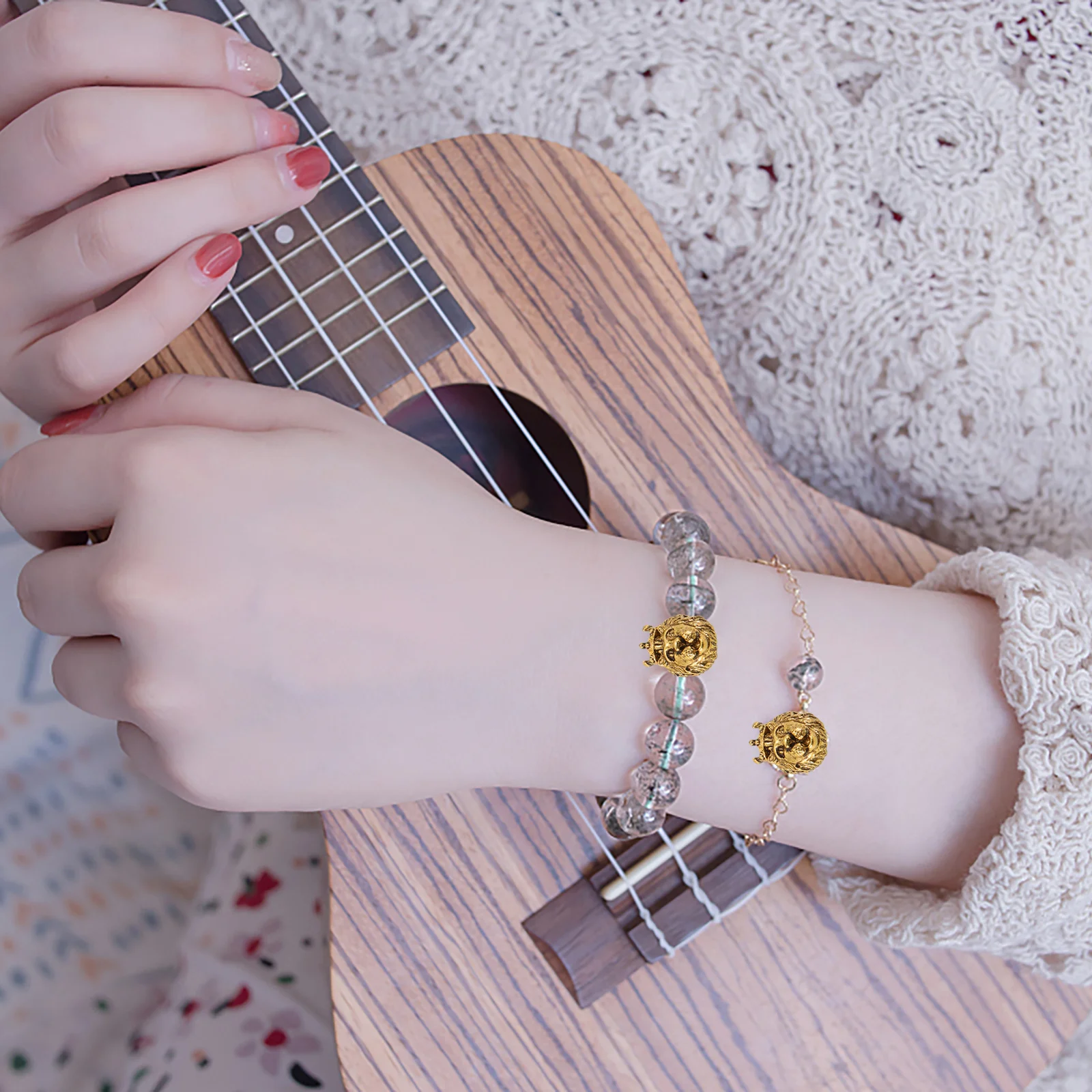 10Pcs Safe Lightweight Lion Head Beads DIY Jewelry Spacer Accessory Necklace Bracelet Earring Hair Ties Decoration Supplies