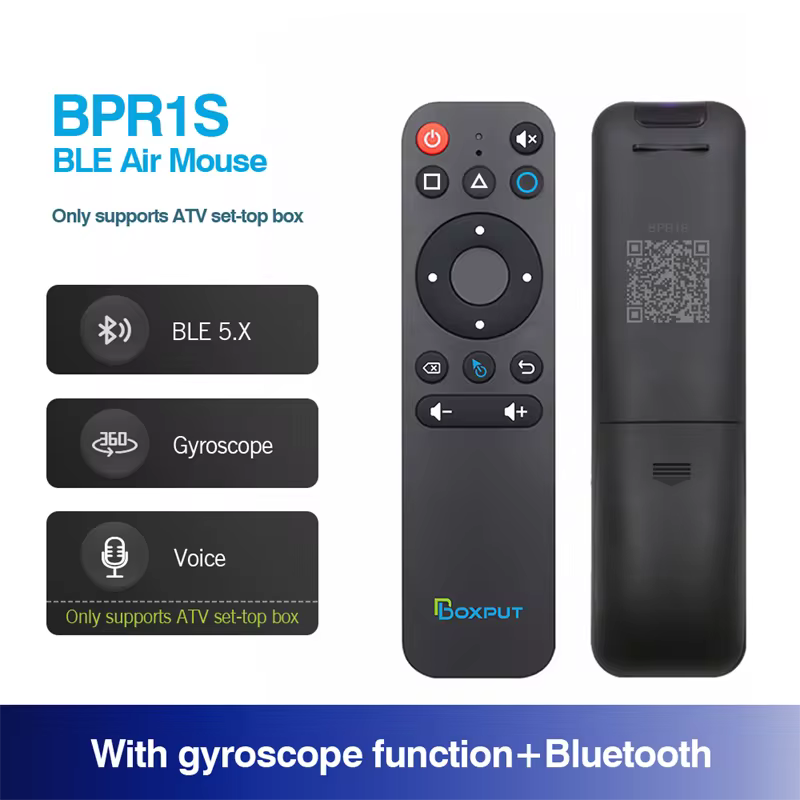 BPR1 BPR1S BLE 5.0 Souris aérienne sans fil avec gyroscope et télécommande IR pour Android, Smart TV Box et PC, maison intelligente