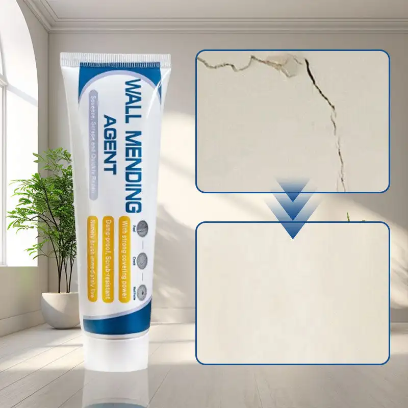 

100g Wall Mending Agent Caulking Agent Wall Repair Cream With Scraper Waterproof Anti Mold White Wall Patching Cream Fast Drying