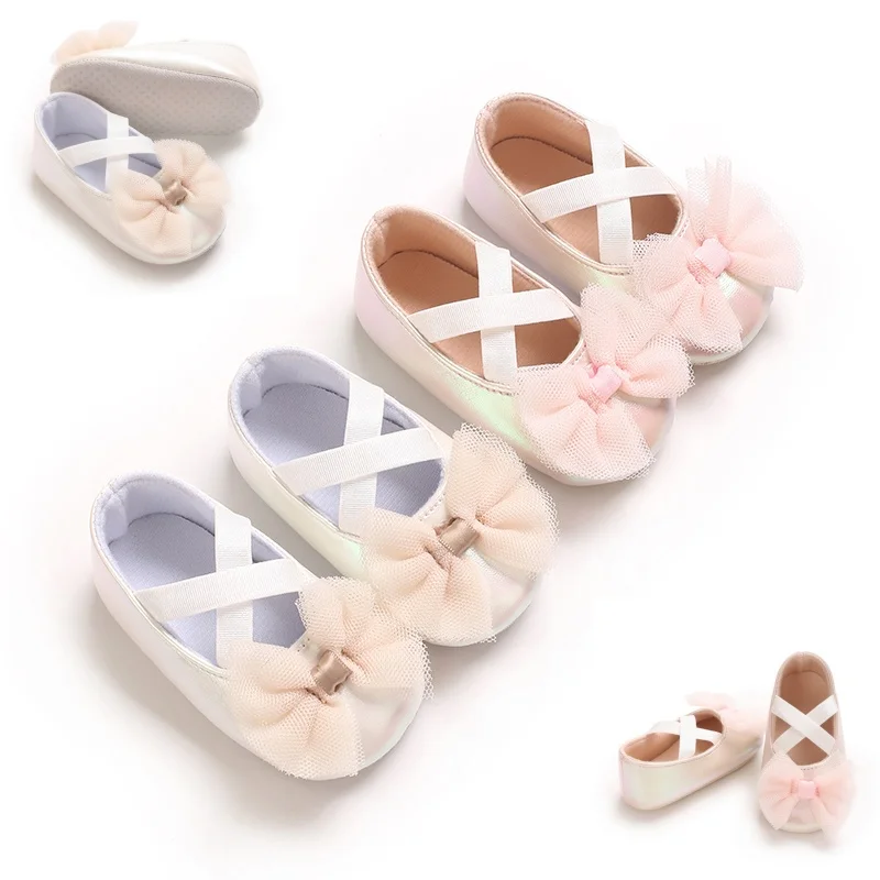 Sweet 0-18 Baby Girl Cute Bow Decoration Dance Shoes Soft soled Princess Shoes Sneakers