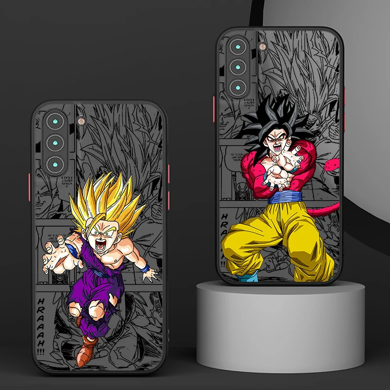 Dragon Balls Saiyans Gokus For Samsung S24 S23 S22 S21 Ultra S20 FE Note 20 Plus 5G Frosted Translucent Matte Phone Case