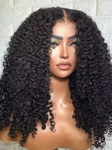 Kinky Curly Wigs 13x6 HD Lace Frontal Wig Glueless Human Hair 4C Afro Curly Lace Front Human Hair Wigs 4x4 HD Lace Closure Wigs
