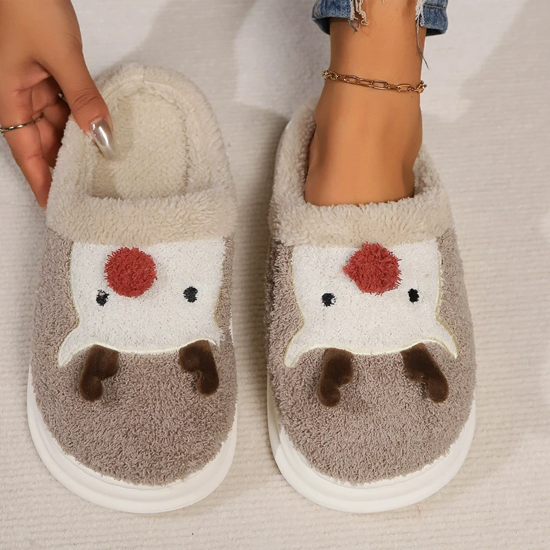 Bebealy Women's Winter Fuzzy Slippers Soft Sole Plush Slides Unisex Cute Christmas Fluffy Cotton Slippers Warm Fur House Slipper - Image 5