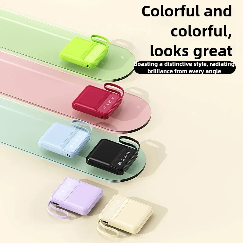 

Power Bank with night light Built-in 10000mAh Cable Phone External Battery Powerbank for Xiaomi for iPhone for Samsung for iPad
