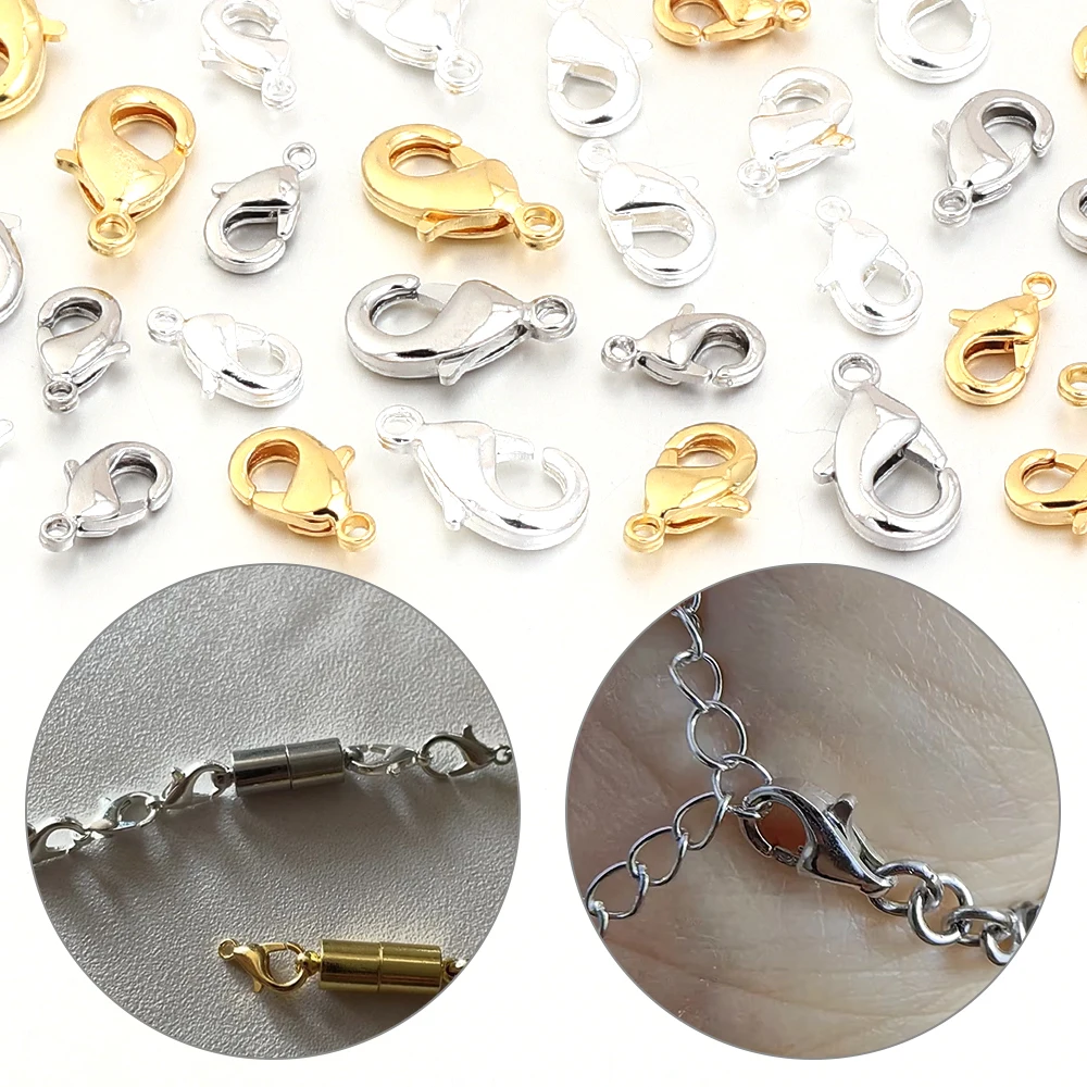6 Stück 18K vergoldete Kupfer-Karabinerhaken-Verbinder für Schmuckherstellung, DIY-Halsketten, Armbänder, Kettenzubehör – Detail 4