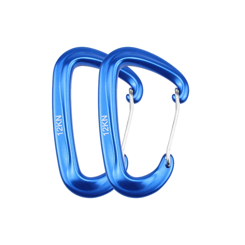 12KN Kleiner Kletterkarabiner D-Form Bergsteigen Schnalle Haken Sicherheitsschloss Outdoor Camping Wandern Schlüsselanhänger
