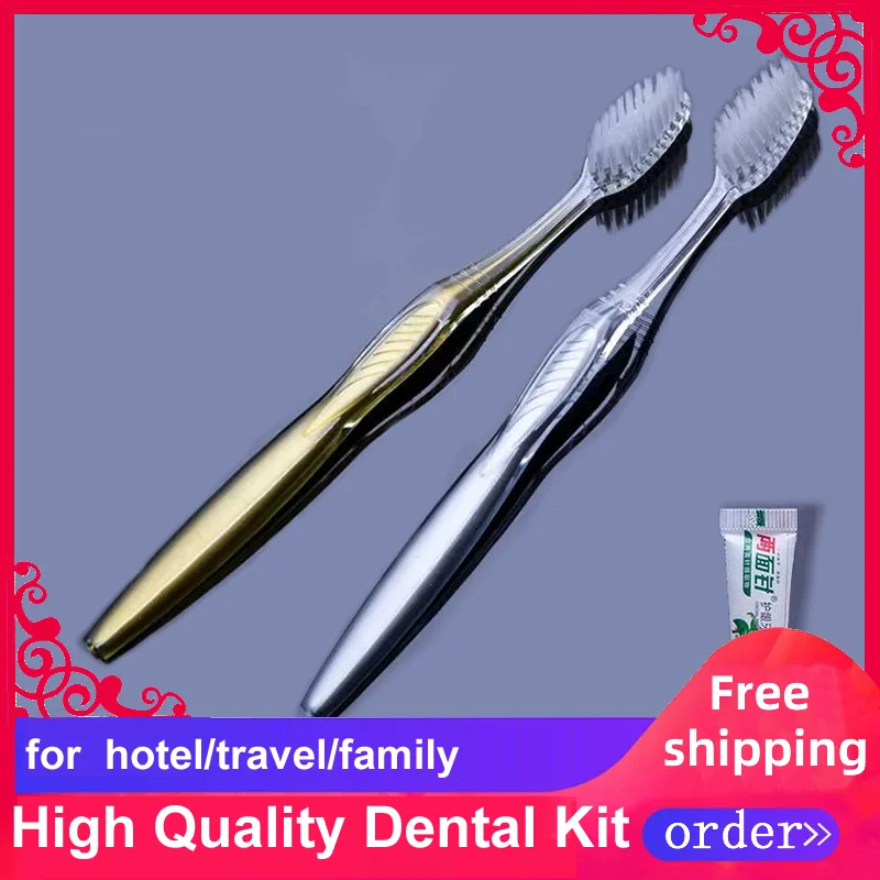 

Free Shipping Silver Toothbrush Toothpastes Dental Kits Personal Care Good Quality High End Hotel Supplies Travel Kit Party Sets