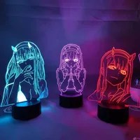 Anime Lamp Zero Two Figure Nightlights Boys Girls Manga Gift Night Light Remote Control 16 Colors 3d Lamp Darling in The Franxx