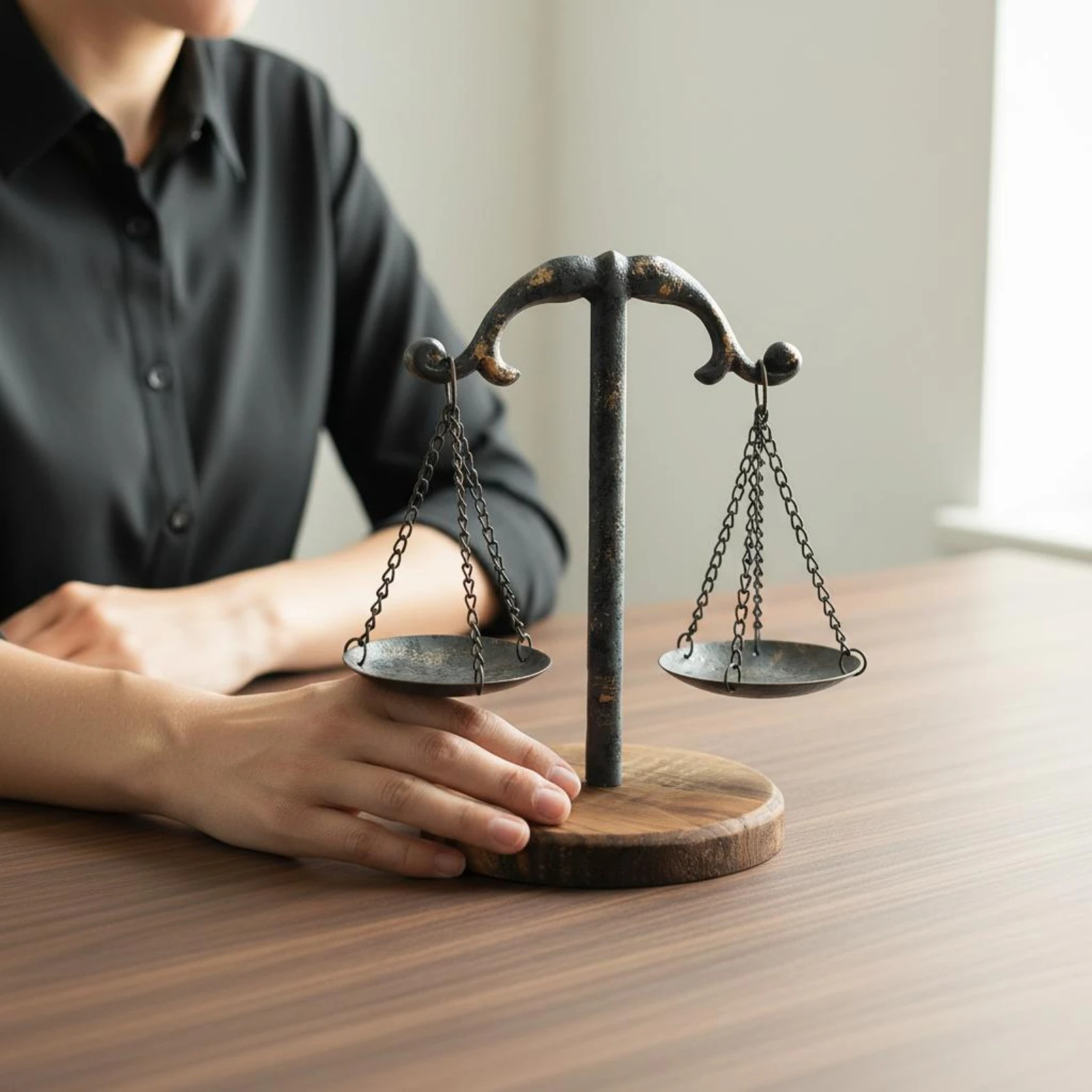 Décoration de bureau pour avocat, ornement vintage en fer en forme de balance, fait main pour juges
