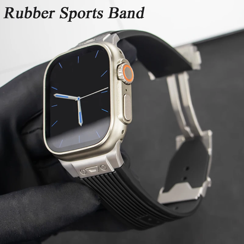 

Поп-силиконовый спортивный ремешок для Apple Watch Band Series 9 8 7 6 5 4 SE Ultra 2/1 49 мм 45 44 42 41 40 38 мм Резиновый браслет Correa B