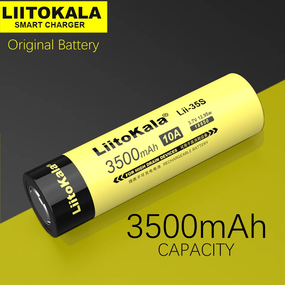 LiitoKala 18650 Bateria Lii-35S 3,7 V Li-ion 3500 mAh 10 A Rozładowanie Bateria zasilająca Do urządzeń o wysokim poborze mocy