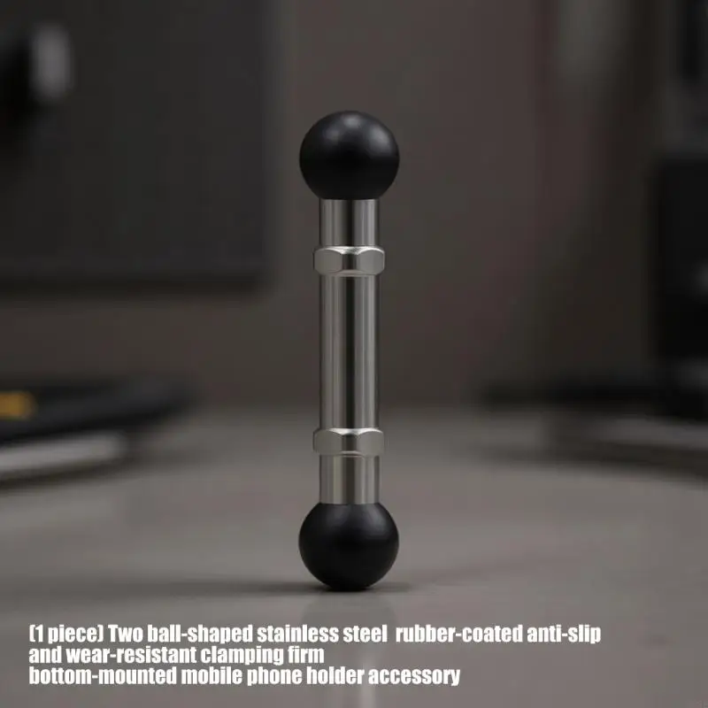 462E Double Ball Head Stainless Steel Phone Stand for 360 Rotation NonSlip Rubber Base Construction Universal Use