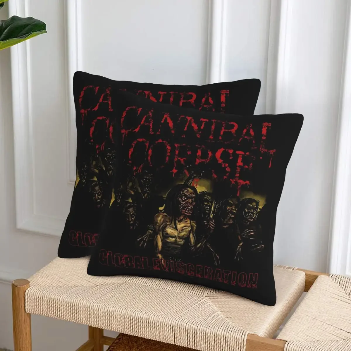 

Cannibal Corpse Metal Skateboard, 2 шт., квадратные наволочки, декоративные чехлы для подушек, комфортные декоративные подушки для дома, гостиной