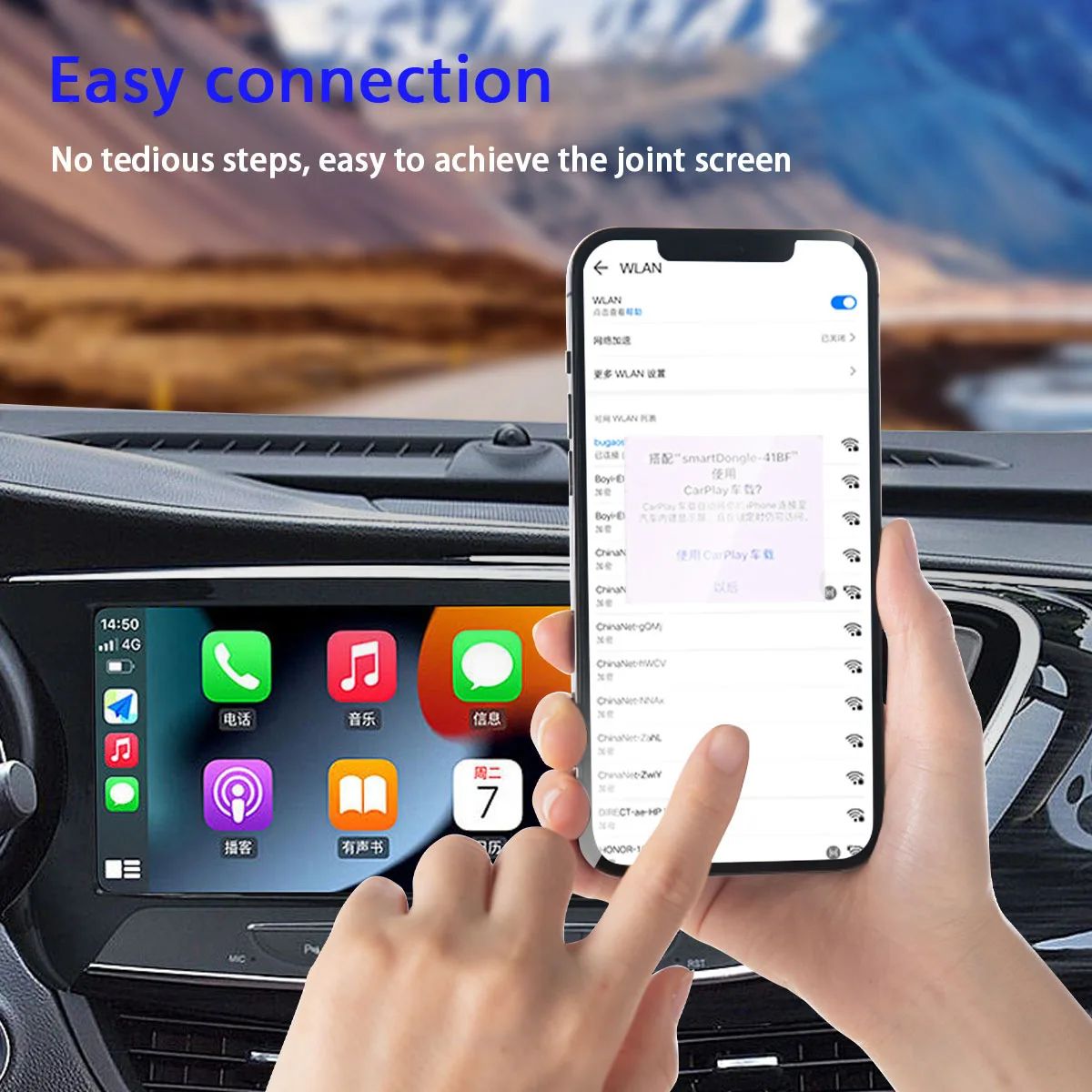 Carplay Box Android Auto 2-in-1 Wired to Wireless Carplay Car Navigation Adapter Dongle for Wired CarPlay System iOS10 Above