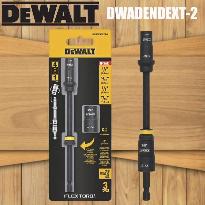 DEWALT DWADENDEXT-2 Double Ended Nut Drives FLEXTORQ 4-IN-1 Addtional Socket Storage multi-function Power Tool Accessories