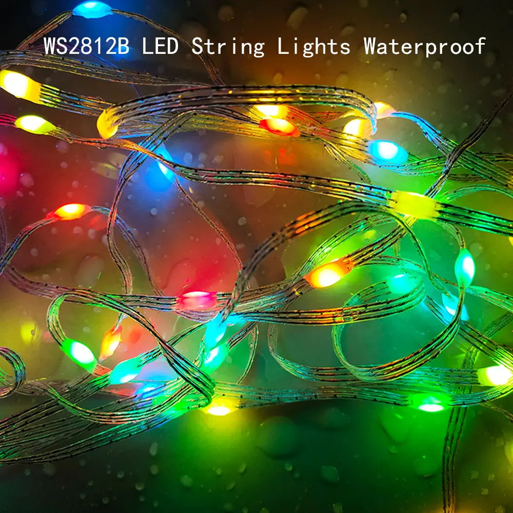 Luces LED impermeables para Decoración de cumpleaños, tira de luces direccionables individualmente RGB de Color de ensueño, fiesta de Navidad, USB