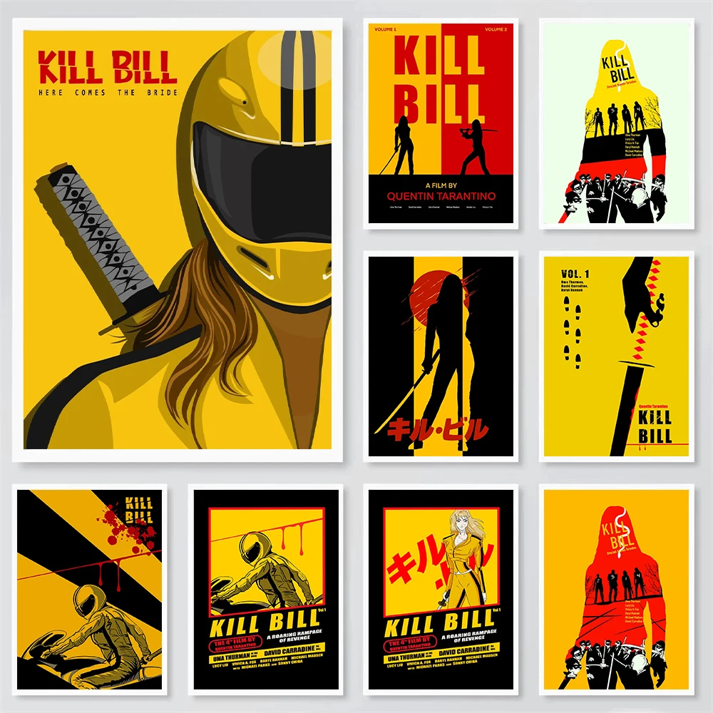 Kill Bill Classic Movie Covers Poster Canvas Printing Kill Bill Quentin Tarantino Movie Film Wall Art Decor Cinema Wall Decor