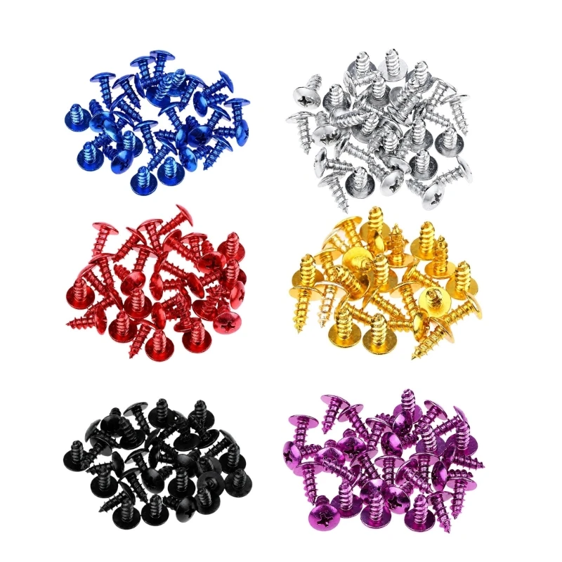Wide Head Motorcycle Panel Screws for Guards and Trim, 30-Piece Set
