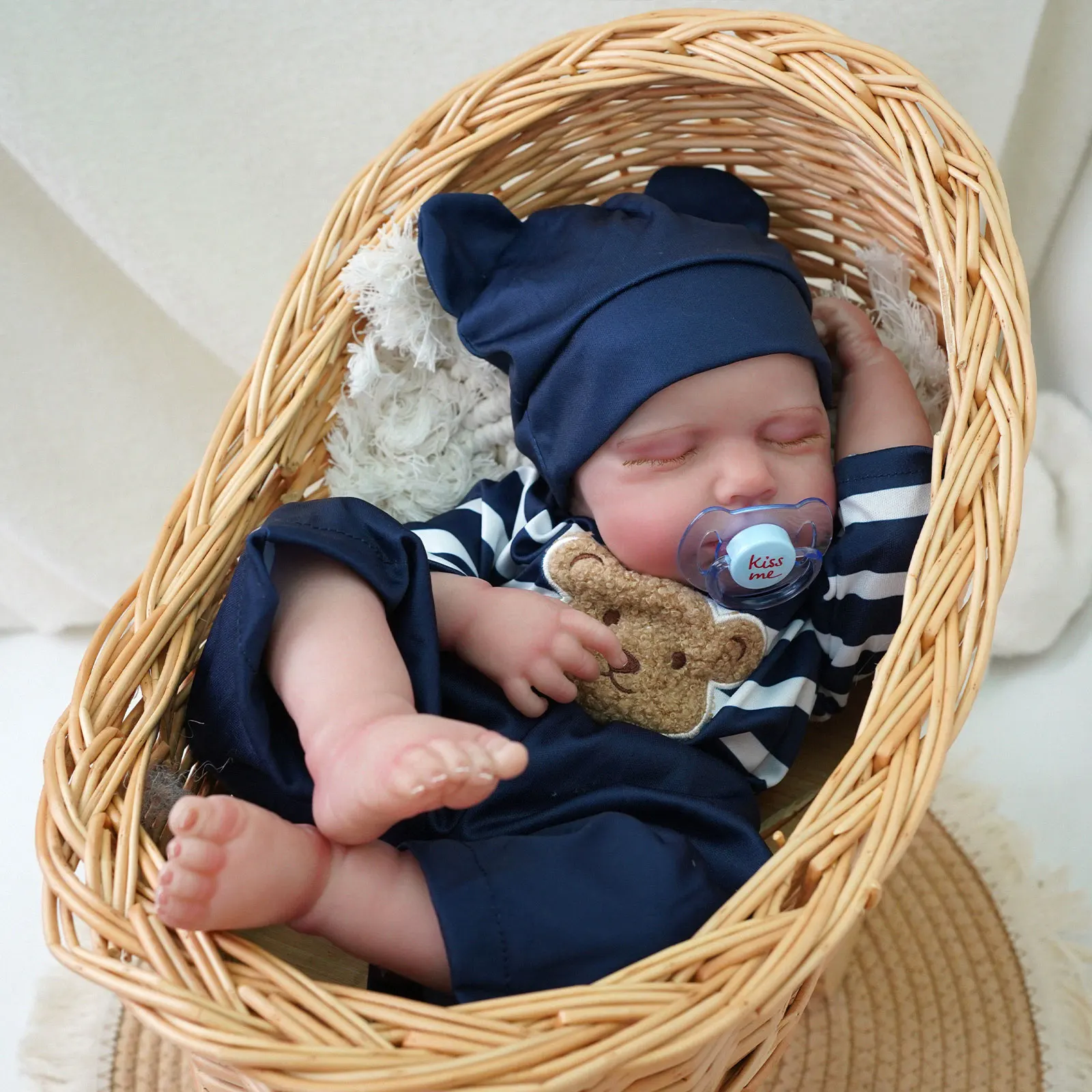 17Inch Baby Dolls Girl Lifelike Reborn Dolls Full Body Vinyl Reborn Baby Doll Girl Doll Toys Birthday Gifts