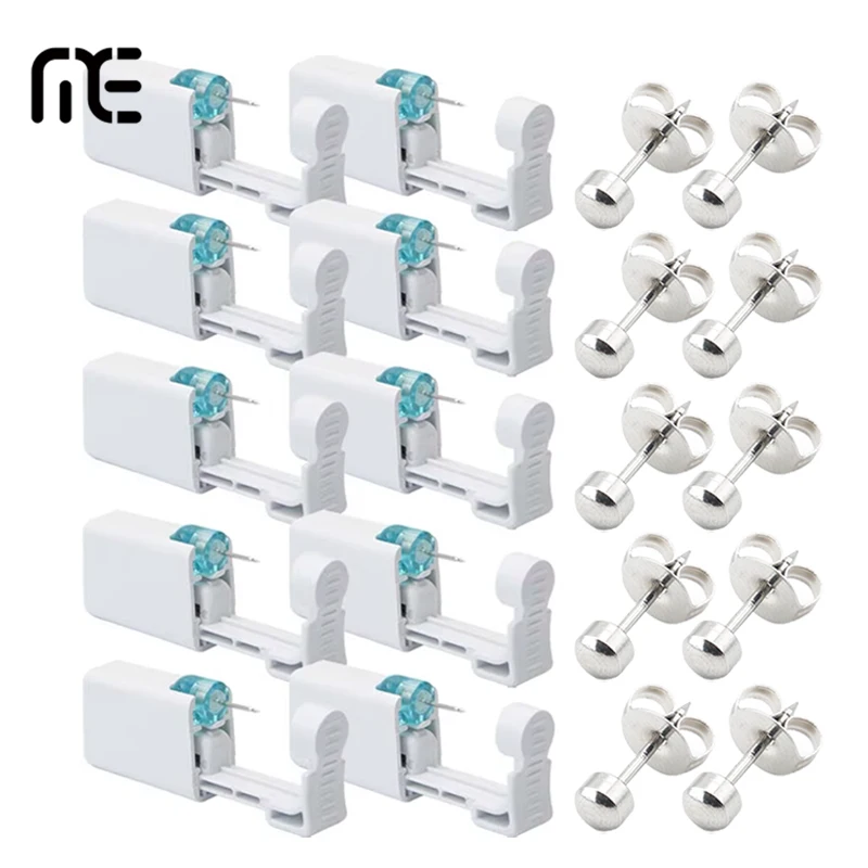 10pcs Asepsis Disposable Ear Piercing Gun-Safty Self Ear Piercing Kit for Home Use