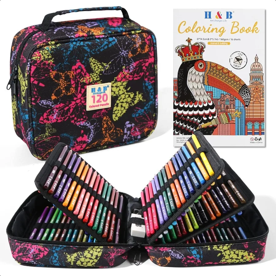 

120Color Colored Pencils Set with Coloring Book Eraser and Sharpener Perfect for Drawing and Coloring Soft OilBased Cores Ideal