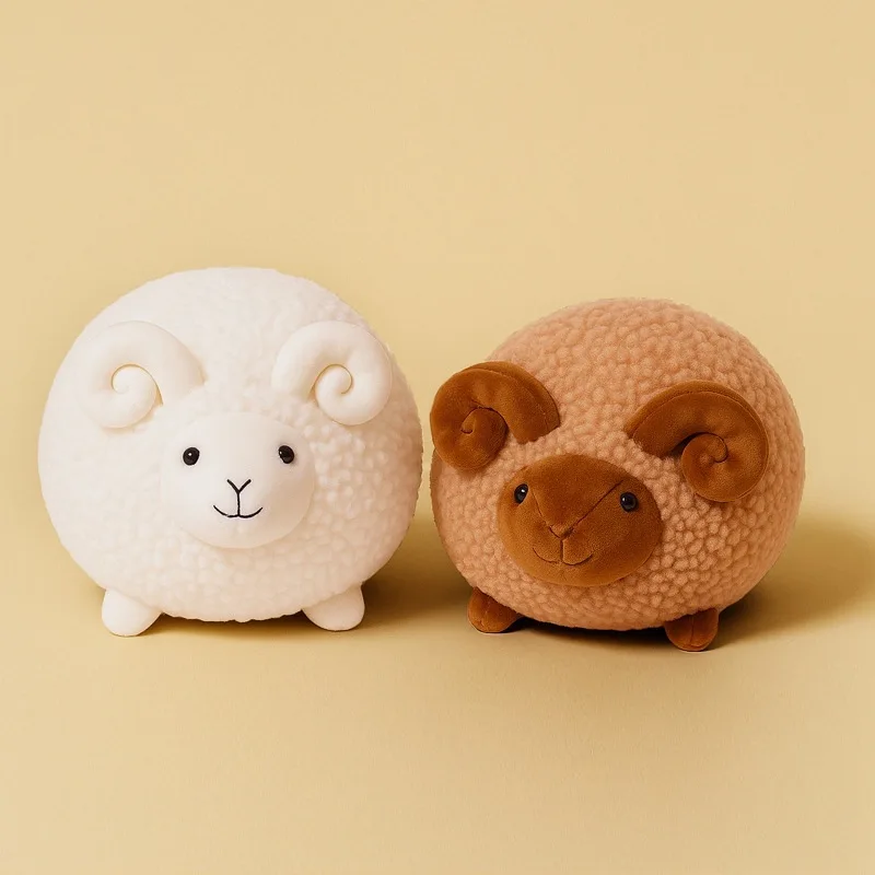 

Милые пухлые плюшевые игрушки в виде мультяшных овечек, реалистичные куклы-овечки, имитация животных, мягкие игрушки, кавайные подарки