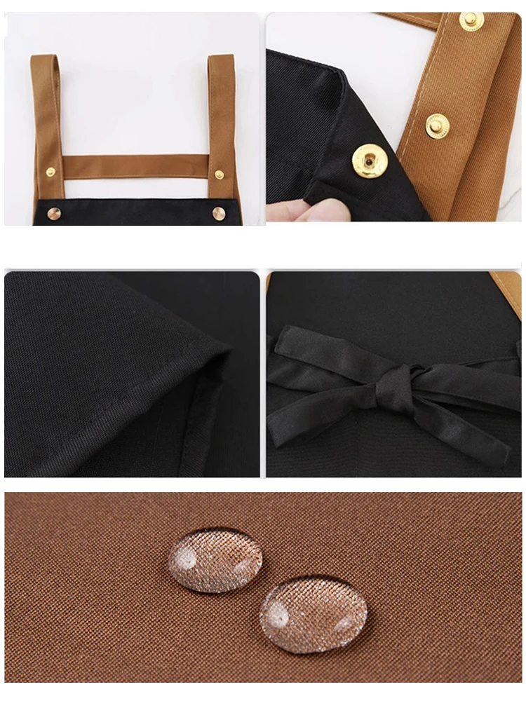2pcs catering aprons Waterproof Antifouling Home Cleaning Kitchen Cooking Work Clothes Barber Apron Leisure Gardening Baking