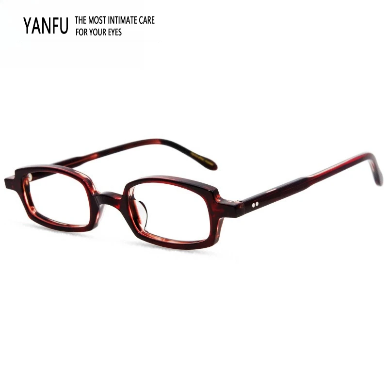 

Высококачественная маленькая оправа для очков в виде черепахи, мужская квадратная модная оправа для очков из ацетата, мужская и женская оправа для чтения по рецепту 143 мм