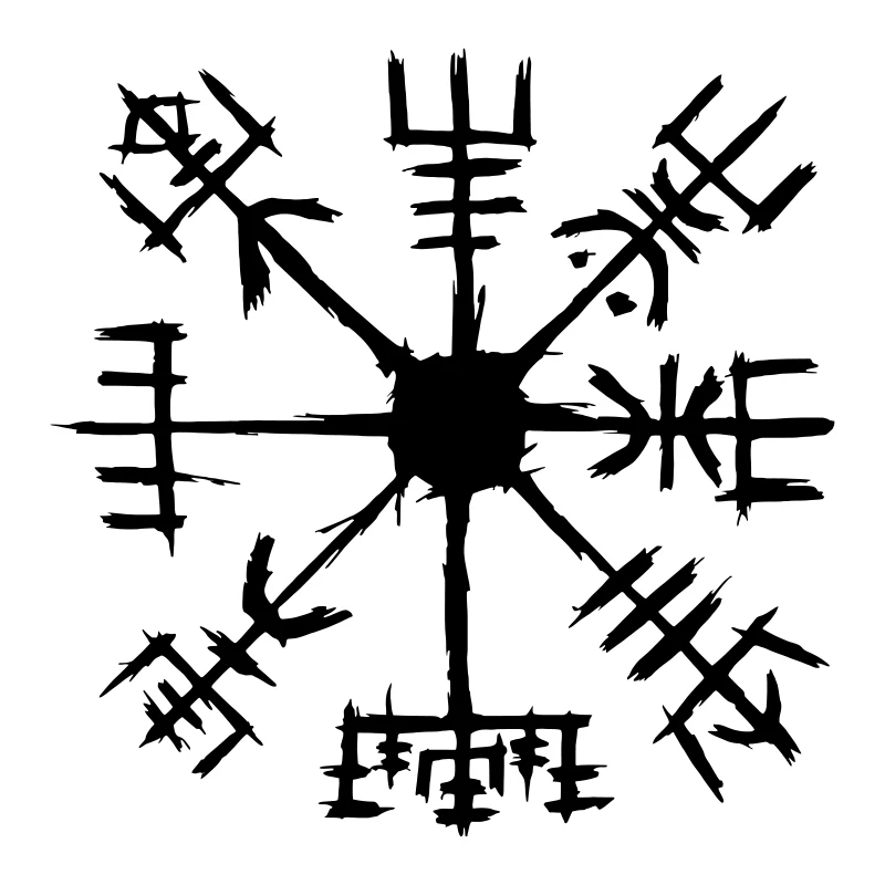 Distressed Viking Compass Symbol Car Stickers Decoration Windshield Window Sticker Creativity Exterior Accessories Wate