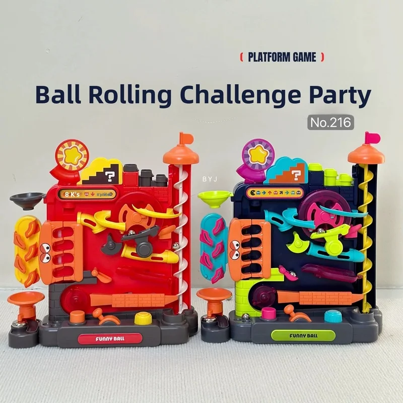 Educational Montessori Toy Multi-Layer Track Adventure Game Rail Rolling Ball Model Interactive Brain Toy for Kids & Children