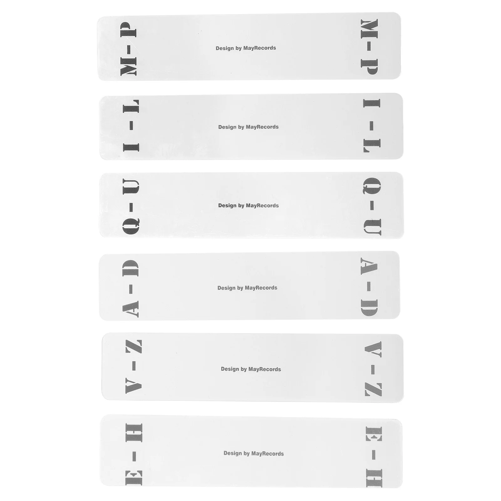 6 Pcs Cards Vinyl Record Dividers Label Separator Collection Album Alphabet White