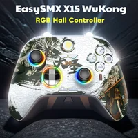 EasySMX RGB Controller X15 Gamepad de efecto Hall Compatible con PC/Switch/Telefono/Steam/TV, Compatible con Bluetooth/Cable/Dongle USB