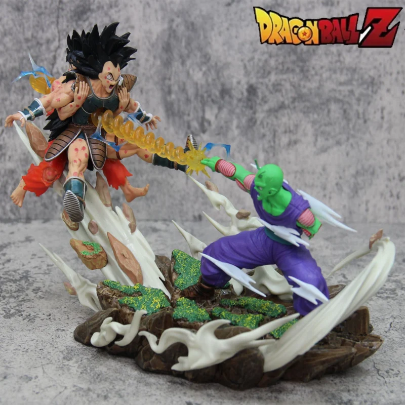 

Figuras de Anime Sky Piccolo Son Goku Dragon Ball de 20cm, escena famosa, modelo de bomba energética penetrar el mundo, decoraci