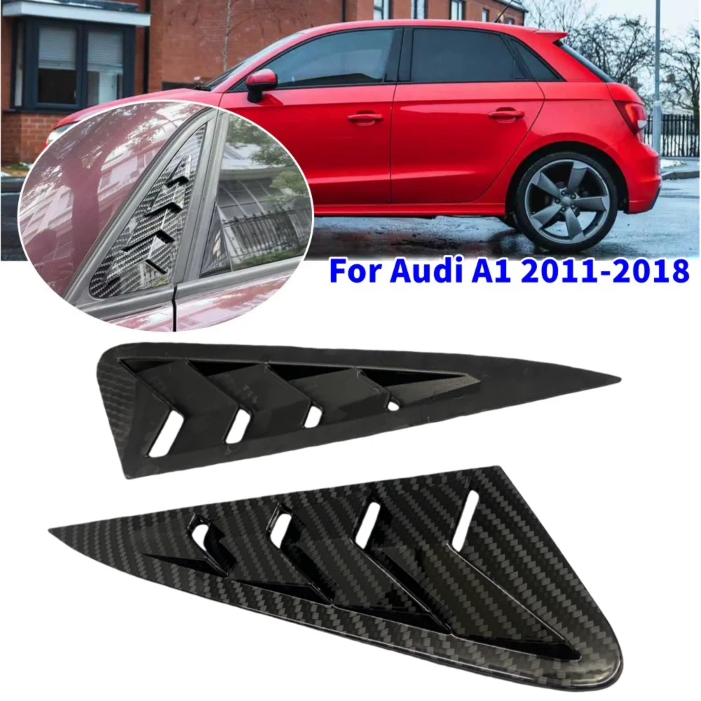 

For Audi A1 2011-2018 Quater Pair Car Rear Window Quarter Louver Cover Side Vent Shutter Trim Scoop ABS Accessories