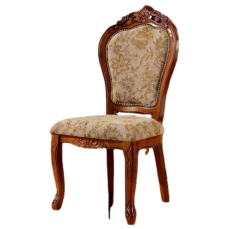 #Factory Price European Style Carved Dining Chairs Solid Wood Hotel Furniture Banquet Chairs